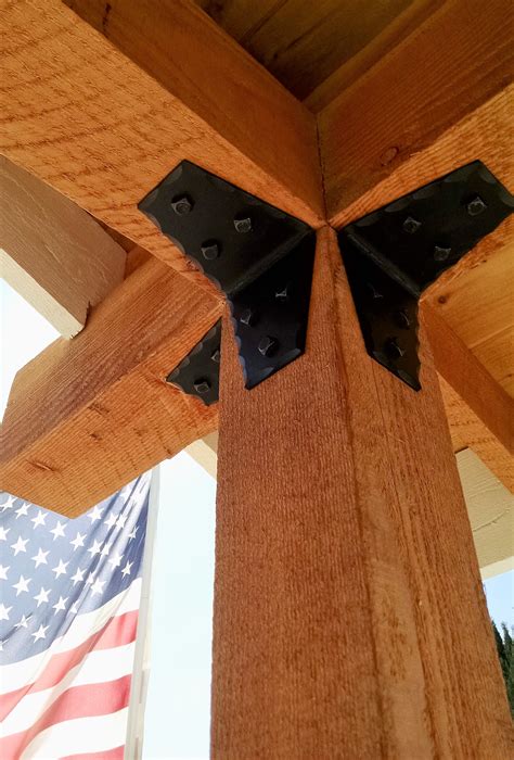 post and beam with metal brackets|decorative metal beam brackets.